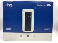 *New* Ring Spotlight Cam Pro Wired Plug-In Outdoor Security Camera (White).