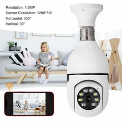 360° 1080P E27 Light Bulb Camera 2.4G WiFi IR Night Smart Home Security Wireless