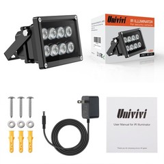 IR Illuminator 90 Degree Wide Angle 8-LEDs IR Infrared Light 850nm In