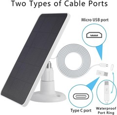 SimpliSafe Outdoor Camera Solar Panel – 4W 5V with 10ft Cable for Series 2