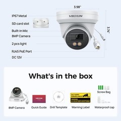 Vikylin Smartfind 8POE 16CH NVR System Full Color MIC 8MP 4K Mini IP Camera Lot