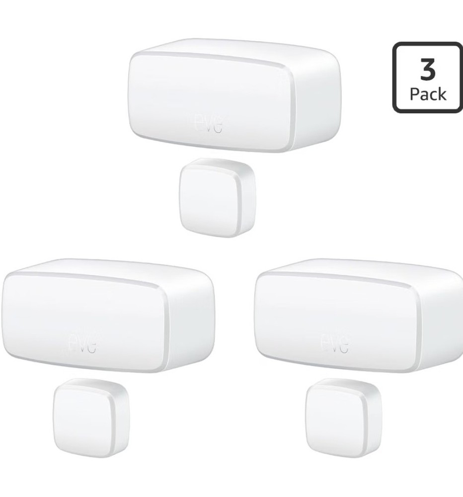 Eve Door & Window (Matter) 3 Pack Smart Contact Sensor for Doors & Windows