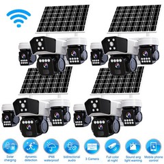 9MP 4K Solar Battery Wireless WiFi Outdoor Pan/Tilt Home Security Camera System