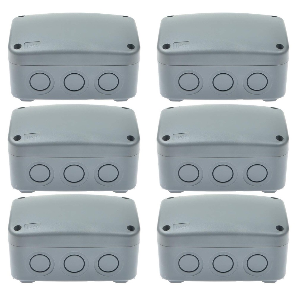 Nineleaf 6PK Outdoor Junction Box ABS Plastic Dustproof IP66 125x86x62mm,