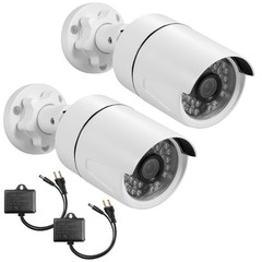 2PCS IP66 Dustproof Security Cameras 5MP Ultra HD Outdoor Continuous Monitoring