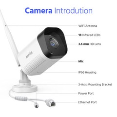 ANNKE 4PCS 1080P 4IN1 TVI Security Camera CCTV Two Way Audio Outdoor Color Night