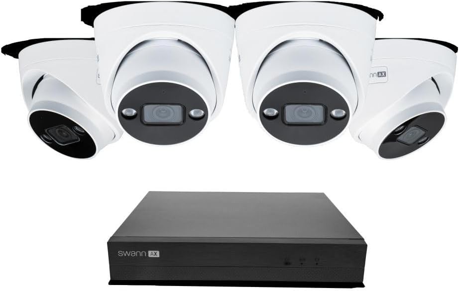 Swann AdvancedX™ Wired NVR 4K Security Camera System, 8 Channels, 4 PoE Dome C