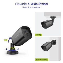 SANNCE 4X HD 5MP Bullet Home Security Camera Outdoor Night Vision IP66 CCTV