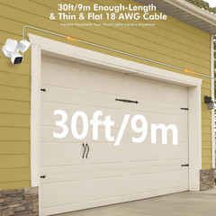 30Ft/9M Power Cable with Adapter and Plug-In Mount Compatible with Blink Floodli