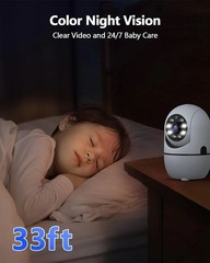 Indoor Camera WiFi Security Camera 360° Pan Tilt Baby Pet Monitor Night Vision