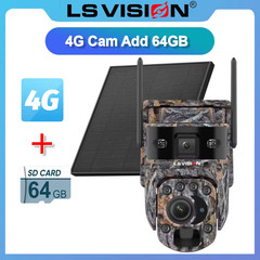 LS VISION 12MP 4G/ WiFi Solar Security Camera 60X Zoom Outdoor Camouflage PTZ Ba