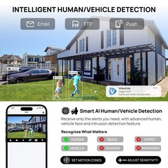 Vikylin Smartfind POE 16CH NVR MIC Dual light Color+IR 5MP IP Camera homekit Lot