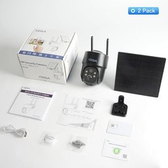 Xega XG-02-4G-P2 4G LTE Cellular Security Camera Solar with SIM Card (2 Pack)