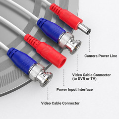 ANNKE 16 PACK 60′ WHITE DVR CCTV SECURITY CAMERA BNC DC RG59 SIAMESE CABLE CORD