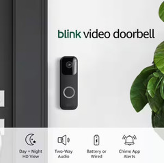 New Sealed Blink Video Doorbell Black Wired/Wireless 1080p Two-Way Audio Alexa