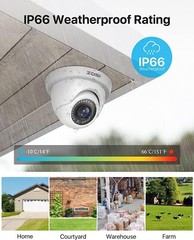 ZOSI 16CH 1080P Home Security Camera System 12 Cameras 80ft Night Vision CCTV