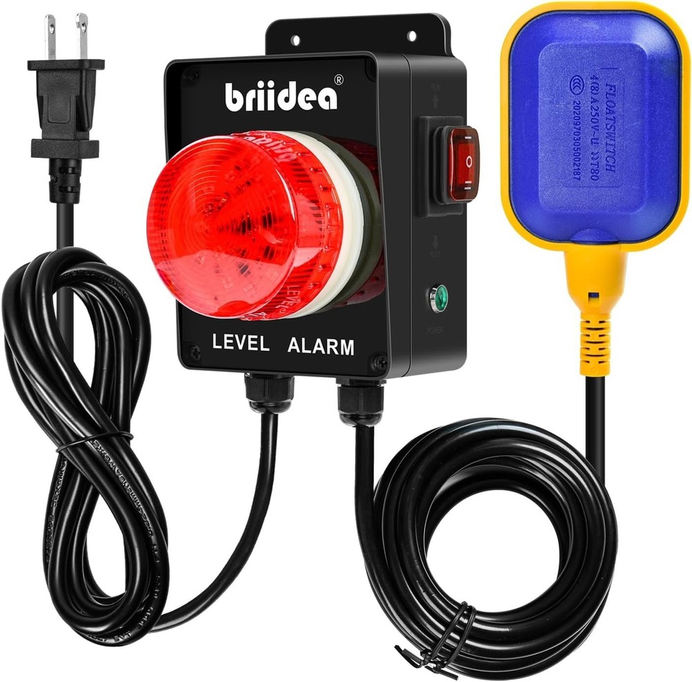 Briidea Indoor/Outdoor High Water Alarm with 110dB Loud Alarm