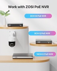 ZOSI 5MP/4K POE Security IP Camera Audio Auto Track Color Night Vision AI Detect