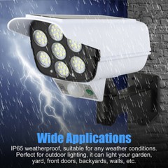 Solar Power Dummy Security Camera Fake Waterproof LED Light Surveillance Outdoor