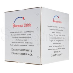 RG59 Coaxial Cable Siamese 20AWG+ 18/2 Power BULK Wire for CCTV Security Camera