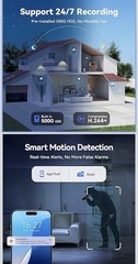 (607)5MP Lite Security Camera System with 500G Hard Drive, 4 Channel AHD TVI DVR