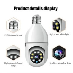 3MP Wireless Bluetooth Dual-Band WiFi PTZ Bulb Camera Cloud/TF Storage Eseecloud