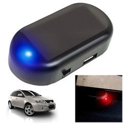 Solar Car Fake Alarm Light Signa With Wireless Anti Theft Warning LED Red Blue