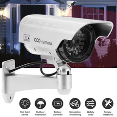 Surveillance Security Flashing LED Light CCTV Dummy Camera Fake Monitor IP54