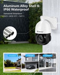 Jennov 4K 8MP PoE Security Camera Outdoor 20X Zoom PTZ Camera Human Detection