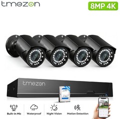 8CH POE IP Camera Kit NVR System Full HD Home Monitoring Night Vision IP66