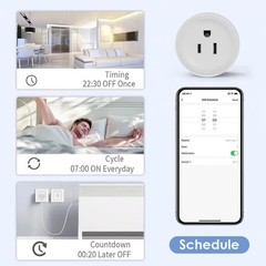 Tuya 10A Smart WiFi Plug US Outlet App Remote Works with Alexa Google