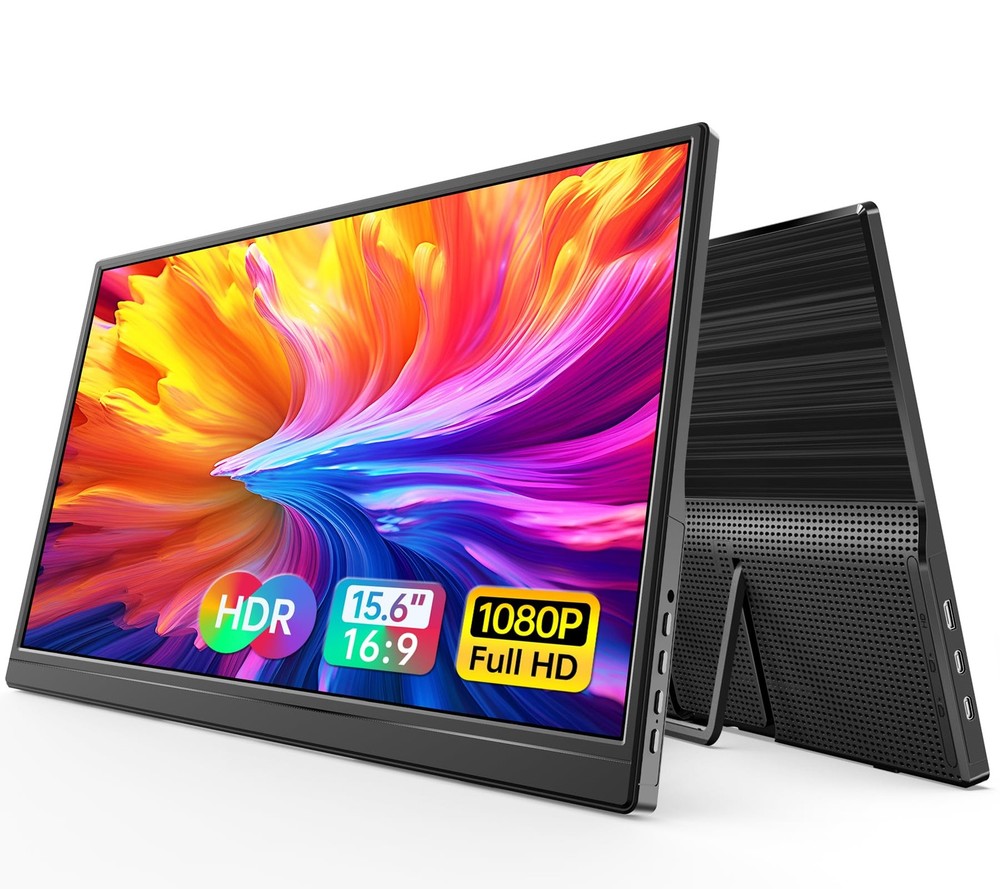 Wgk 15.6 Inch Portable Monitor 1080P Fhd Travel Display Hdmi/Usb-C Compatible