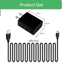 5V Micro USB Wall Charger Cable,5V AC to DC Power Adapter with 10ft 3M Power …