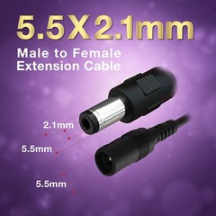 2x 12V 5M Power Supply Extension Cable 5.5 x 2.1mm for CCTV security Camera/DVR