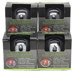 4 Dummy Camera Fake Security CCTV Dome Camera Flashing Red LED Light + Hardware