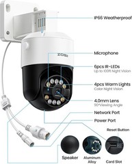 ZOSI 5MP/4K POE Security IP Camera Audio Auto Track Color Night Vision AI Detect