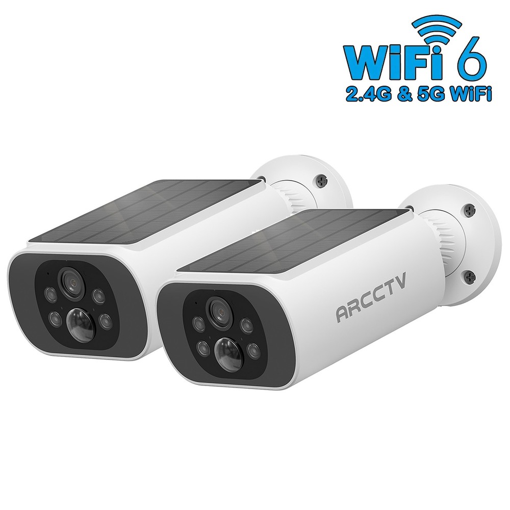 ARCCTV 2-Pack 4MP Solar Security Camera Wireless Outdoor,Full Color Night Vision
