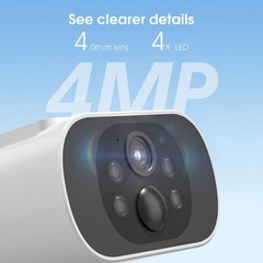 ARCCTV 4MP Solar Battery Wireless Security Camera System Outdoor Home 2Way Audio
