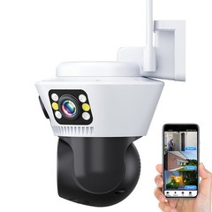 Triple Lens 3 Screen WiFi Security Camera Outdoor Two-Way Audio Night Vision PTZ