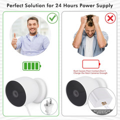 30Ft/9M Power Adapter Compatible with Google Nest Cam Outdoor or Indoor, Battery