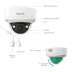 Reolink 4K Spotlight PoE Security Camera 2-Way Audio 125° Wide View RLC-840A