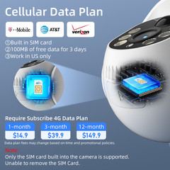 4G LTE Cellular Security Camera No Internet Needed, Solar No Wifi Security Cam