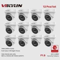 12 Pcs VIKYLIN 5MP HD Dual Light Security Camera Built-in Mic IP67 Onivf NDAA