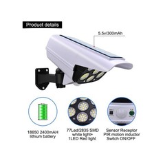 Solar POWER Dummy Security Camera Waterproof Fake CCTV with Flashing LED Outdoor