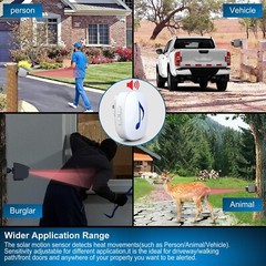 Htzsafe Solar Driveway Alarm System-1/4 Mile Long Transmission Range-Solar Po…