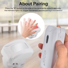 Outdoor Wireless Driveway Alarm Waterproof Motion Sensor Detector Chime(Upgrade)