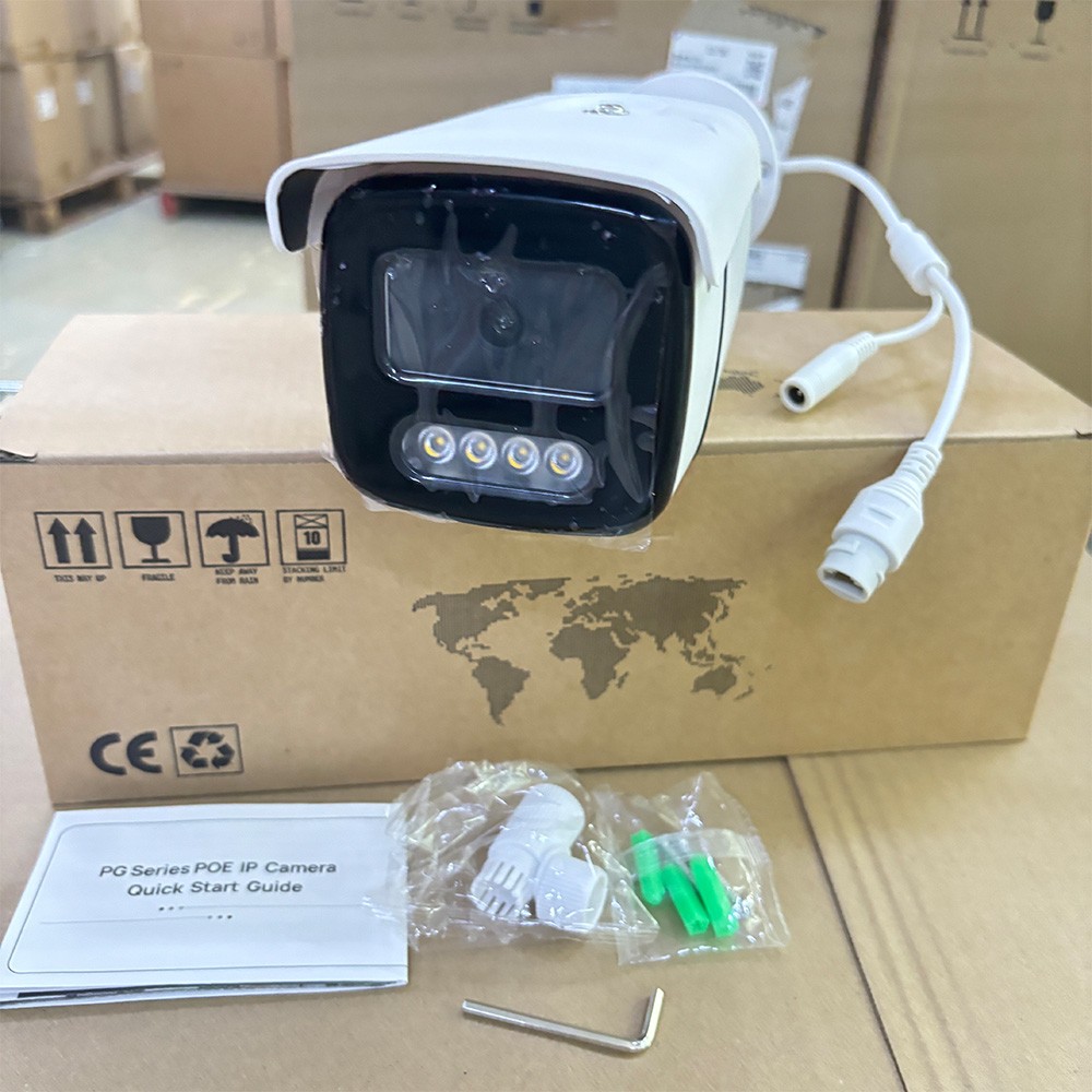 Vikylin 5MP Bullet IP Camera Full Color Mic CCTV POE Outdoor H.265+ IP66 3.6mm