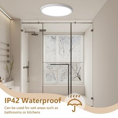 6PK 12 Inch LED Flush Mount Ceiling Light, 24W, 2520LM, 12inch-6PK, White