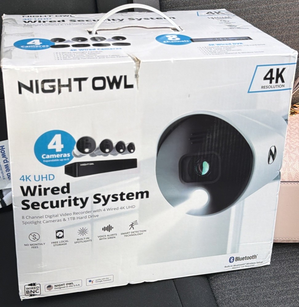 Night Owl UHD 1TB HDD 8 Channel 4K Bluetooth Camera System White WM-BTD881-4LSA