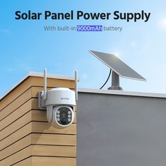 ANNKE 10CH 12” Monitor Wireless 4MP PT Solar Security Camera System 2 Way Audio